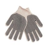View 1 of 2-Sided Black Dotted PVC String Knit Gloves