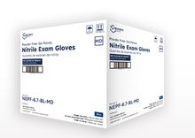 View 2 of Blue Nitrile Chemo Exam 8.7 Mil 12" Cuff Gloves