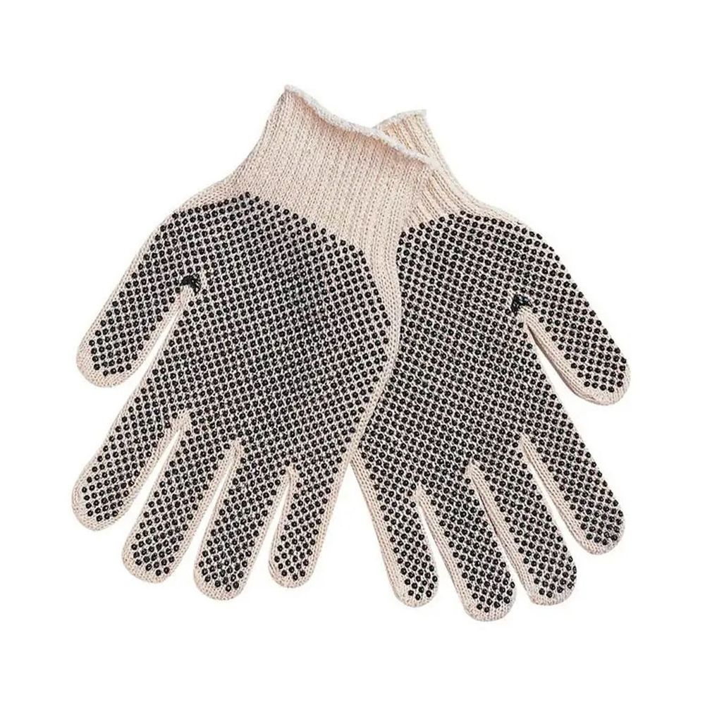 2-Sided Black Dotted PVC String Knit Gloves
