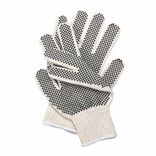 View 2 of 2-Sided Black Dotted PVC String Knit Gloves