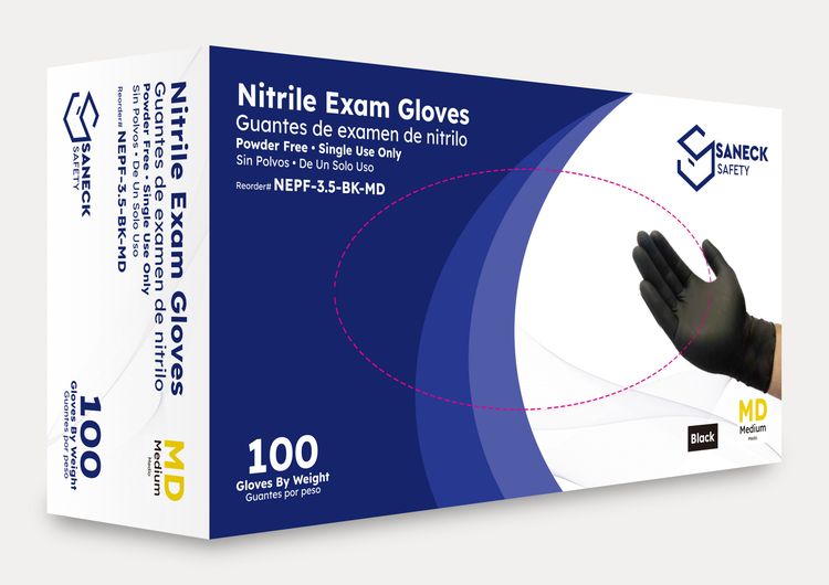 Black Nitrile Exam 3.5 Mil Gloves