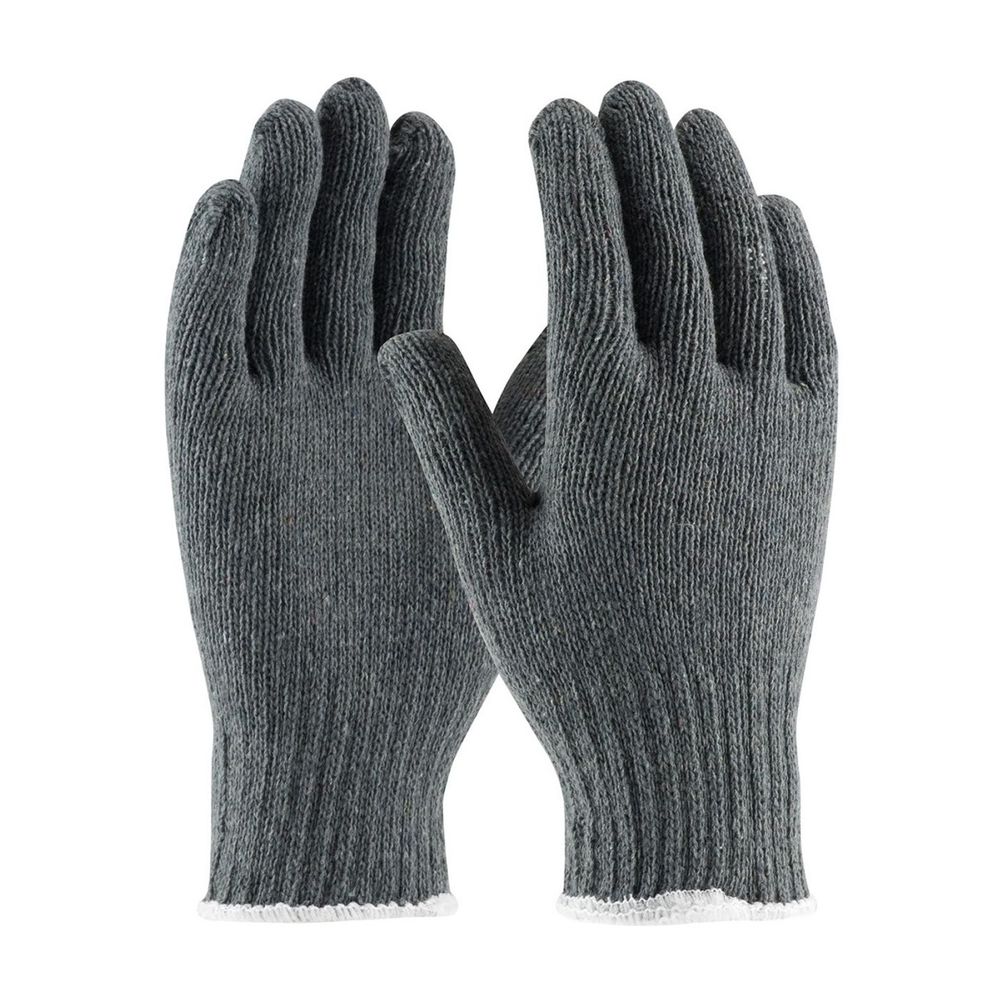 Medium Weight Grey String Knit Gloves