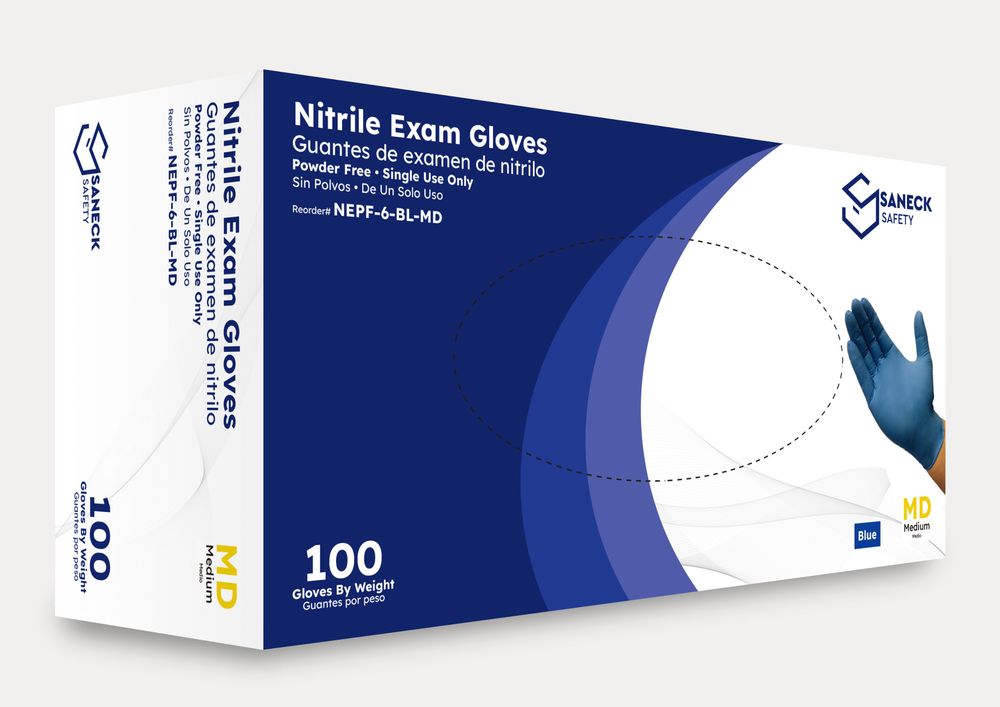 Blue Nitrile Exam 6 Mil Gloves