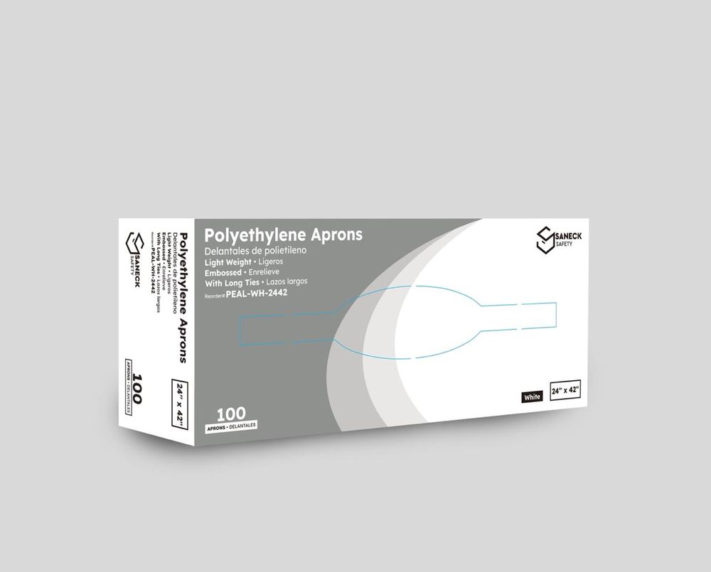 White 24" x 42" Lightweight Polyethylene Aprons