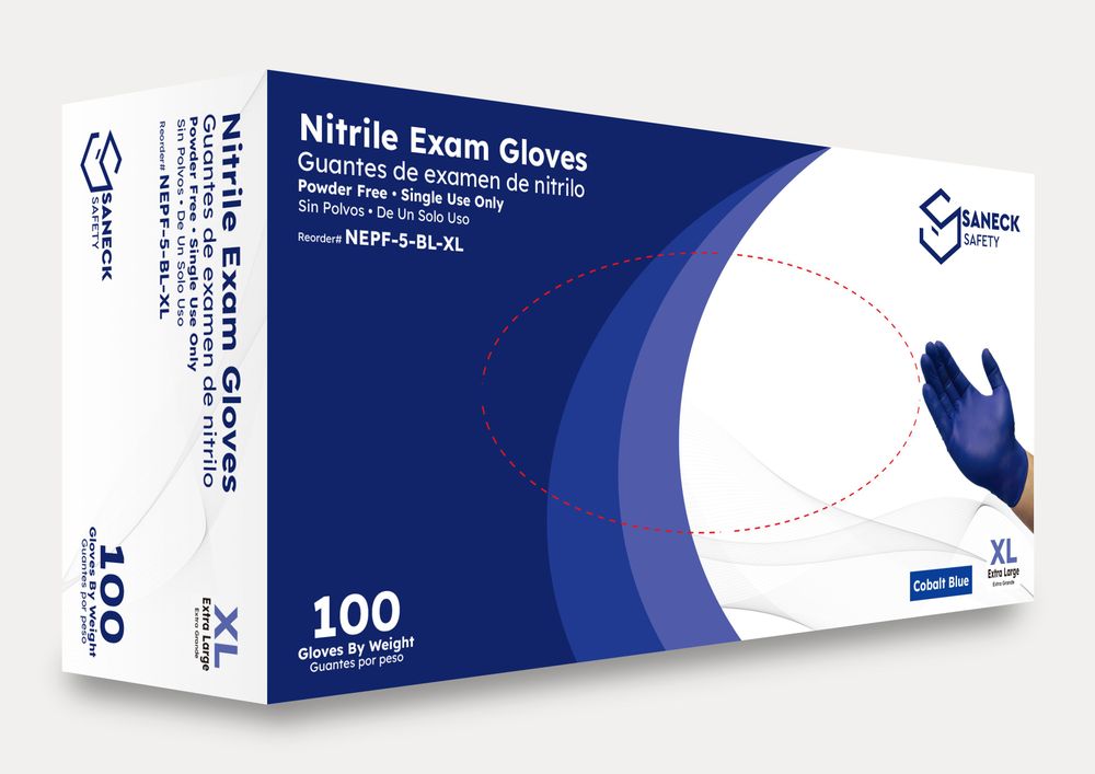 Cobalt Blue Nitrile Exam 5 Mil Gloves