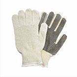 View 1 of 1-Sided Black Dotted PVC String Knit Gloves