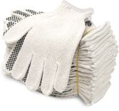 View 3 of 1-Sided Black Dotted PVC String Knit Gloves