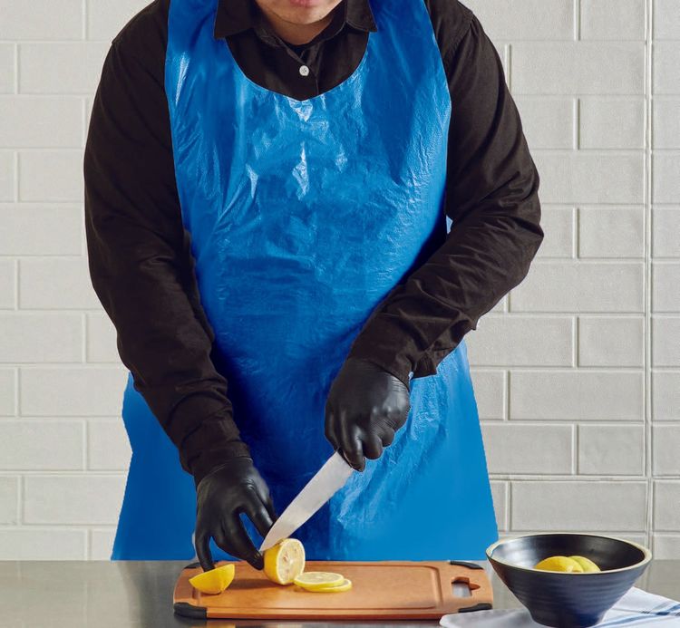 Blue 28" x 46" Lightweight Polyethylene Aprons