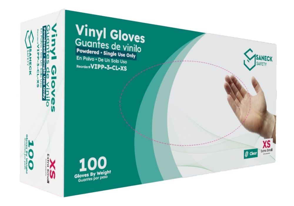 Clear Vinyl Powdered Gloves